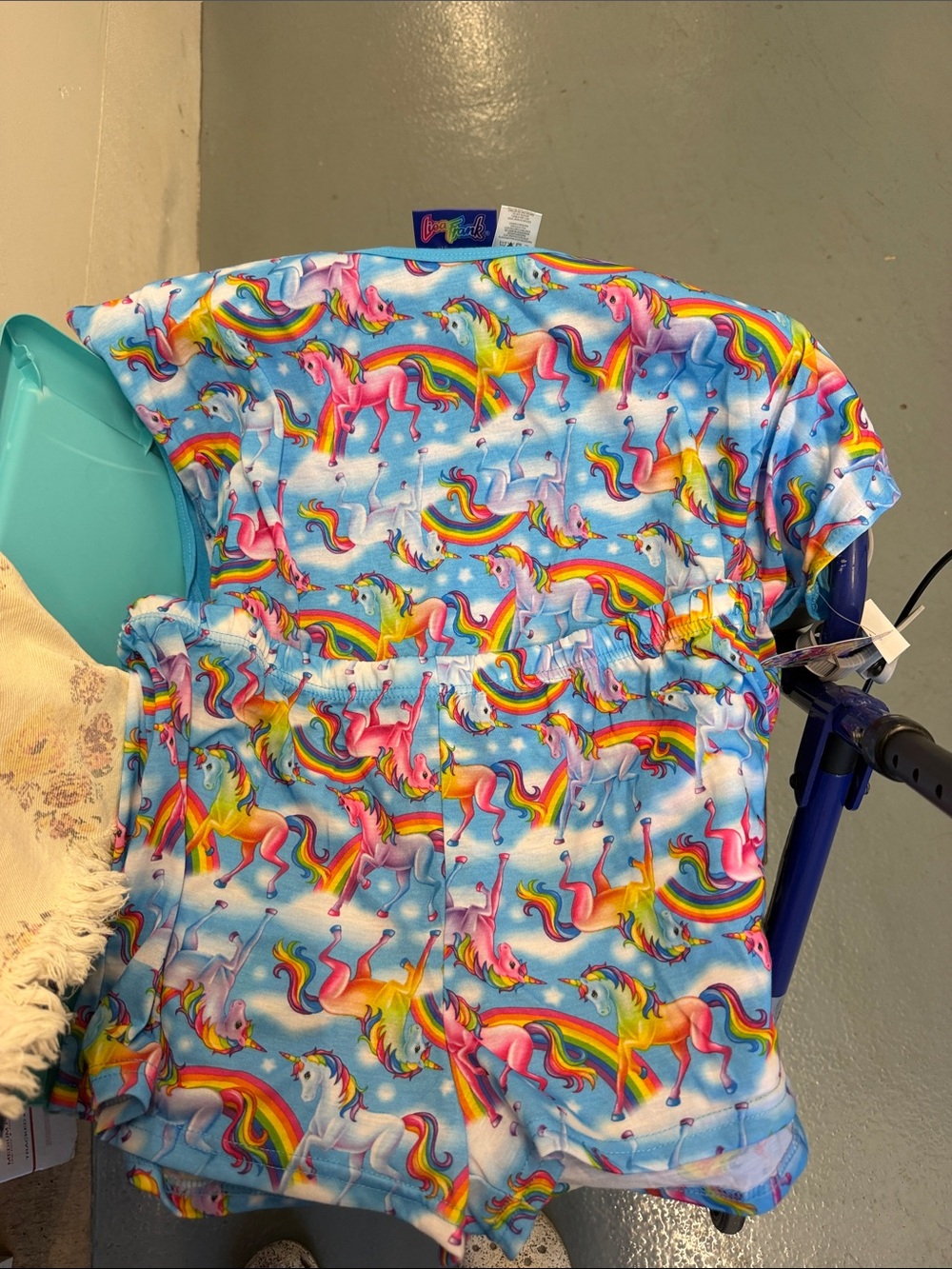 Kids Unicorn Rainbow Pajama Set - Blue